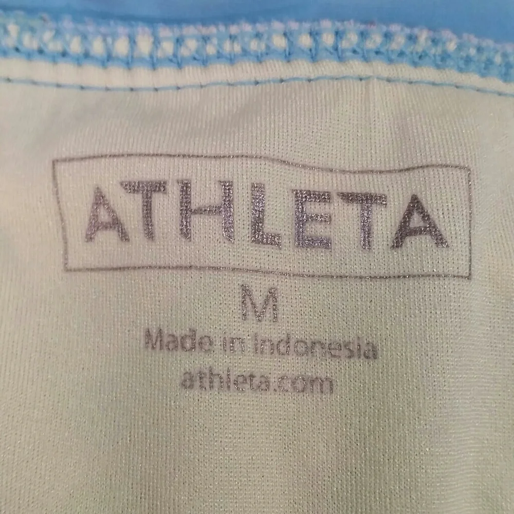 Athleta Paisley Low Rise Blue Bikini Bottoms EUC sz M